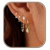 4Pcs/Set Zircon Drop Earrings Set Geometric Hoop Pendant Earrings Set  Women Accessories