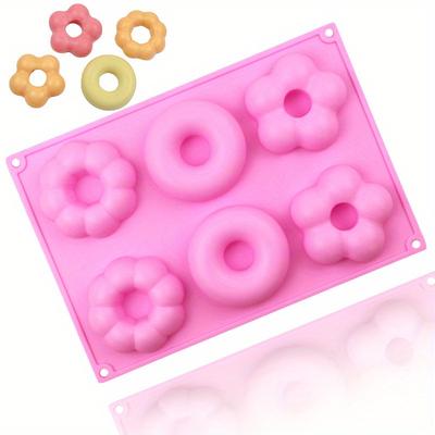 1 шт. DIY принадлежности для выпечки 6 пончиков в форме цветка силиконовая форма для шоколада круглый хлеб
