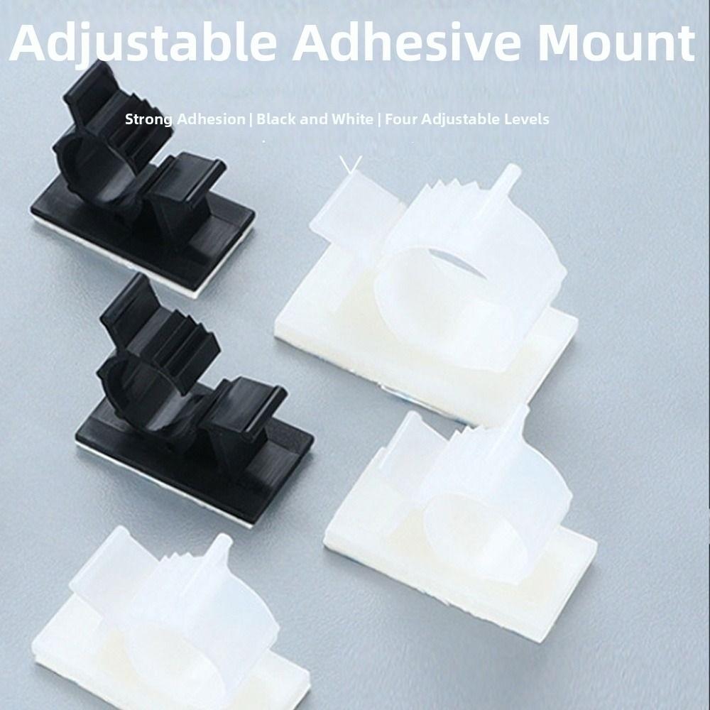 10Pcs Self-Adhesive Cable Organizer Clips Adjustable Cable Tie Mounts Desk Cable Management