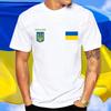 2024 Новая мужская футболка с графическим принтом украинского трезубца, герба Украины, флага Украины, хлопковая, с коротким рукавом, модные топы