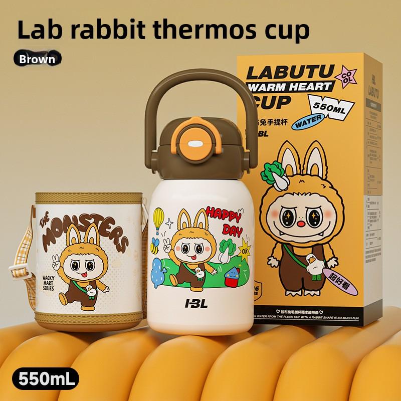 Милая мультяшная детская чашка-термос большой вместимости, с высокой ценностью, с двойной соломинкой для питья, портативная уличная чашка для воды для мальчиков и девочек