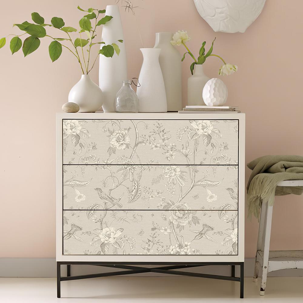 Ретро Светло-желтые Цветочные Обои Элегантная Самоклеящаяся Водонепроницаемая Наклейка для Шкафа Съемный ПВХ Водонепроницаемый Домашний Декор