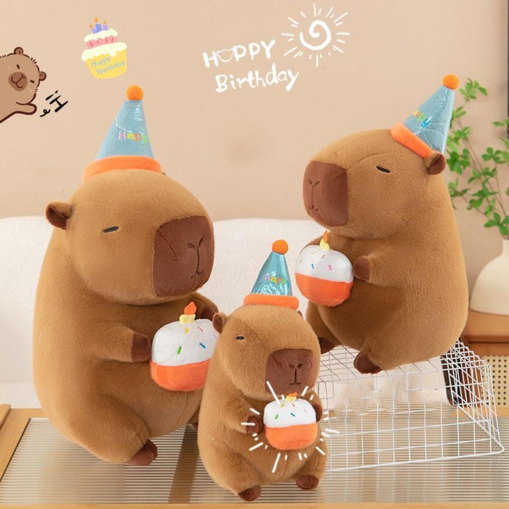 Cake Capybara Plush Doll Birthday Party Capybara Fluffty Doll Capybara Plush Toy Home Decor