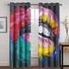 Сексуальные Радужные Абстрактное Искусство Рот Девушка Светофильтрующие Шторы, Оконные Шторы для Гостиной, Декор Спальни, 2 Шт.