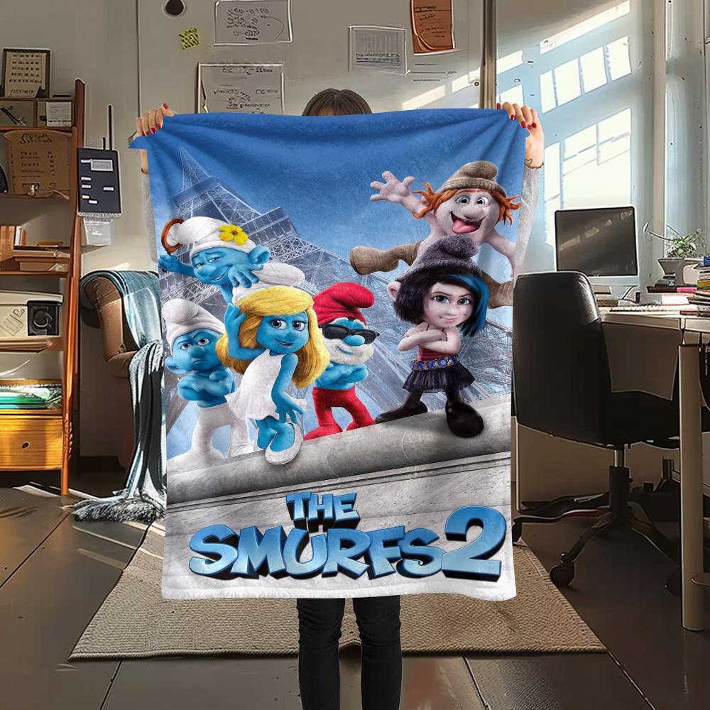 Smurfs River Adventure Blanket Suitable For All Seasons Blanket Office Rest Blanket Bedroom Air Conditioning Blanket