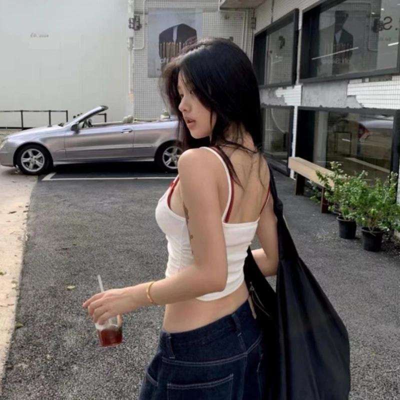 Лето 2000-х годов, верхняя одежда, кружевной клетчатый корсет, жилет из двух предметов, популярные девушки, сладкий, пряный, тонкий укороченный топ Y2k, повседневная корейская модная майка, шикарная