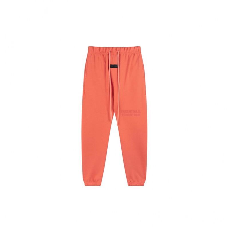 FOG ESSENTIALS Flocked Letter Pants Men Winter Fleece Lined Straight Leg Sweatpants