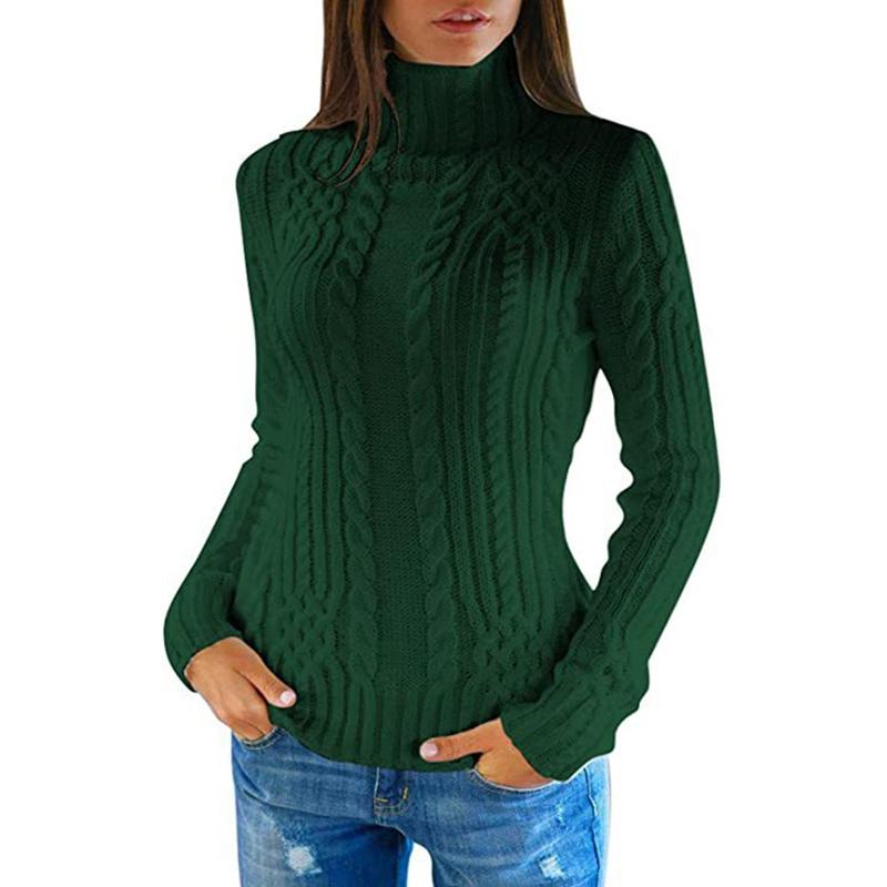 Autumn New Slim Fit Turtleneck Knitted Sweater Women Winter Long Sleeve Fashion Women Pullover Sweaters Elegant Soft Warm Lady Knitwear Jumpers 25068
