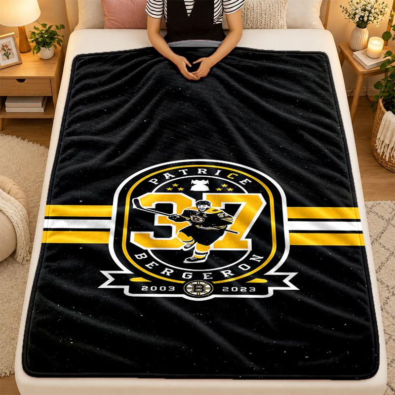 Flannel BlanketBoston Bruins Warm Soft Throw Blanket for Indoor Sofa Bed Living Room Use