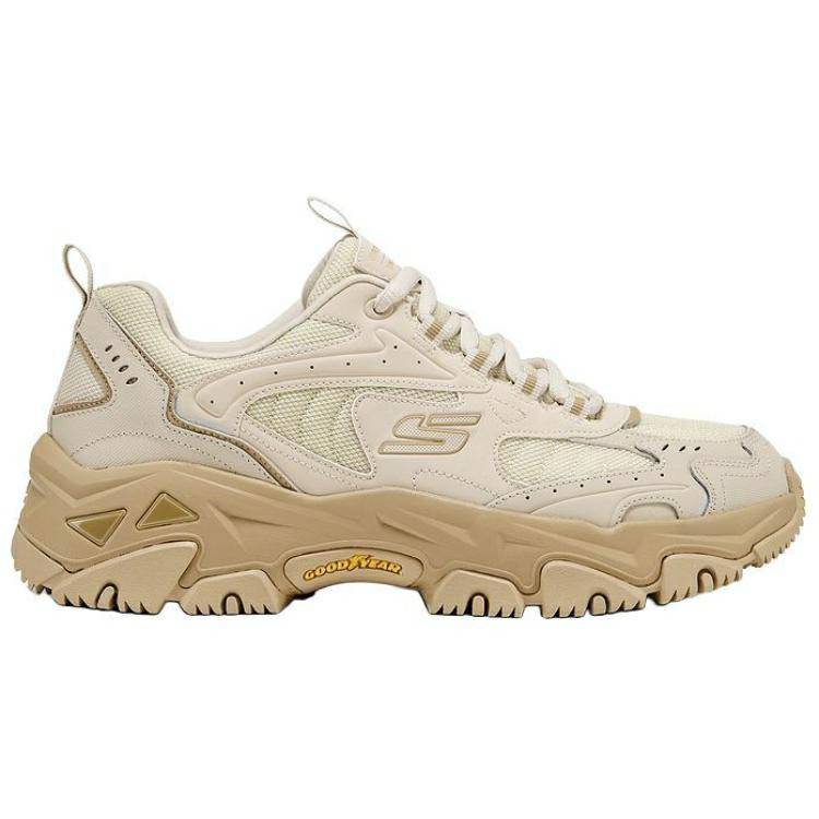 Skechers DLites Hiker Уличная Эстетика Мода Легкая Амортизация Спортивные Походные Прочная Подошва Низкие Кроссовки Мужские Кроссовки Бежевый 237426-SAND