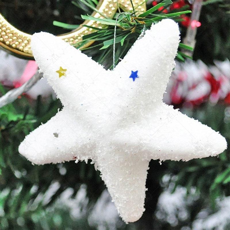 Подвесной кулон на рождественскую елку, декоративная вечеринка, пенопласт, белая звезда, пентаграмма, подвесное украшение 6 шт./12 шт.