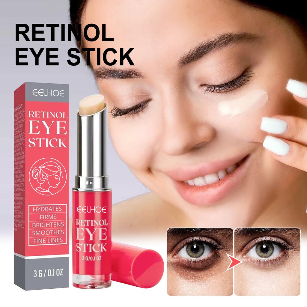 Retinol Eye Cream Stick, Anti-wrinkle Light Black Eye Anti-swelling Compact Skin Instant Eye Repair Essence Stick Eye Care