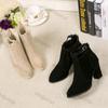 Women's Fashion Chunky Heel Ankle Boots Solid Color Back Zipper Booties Female Autumn Winter Comfortable High Heels Short Boots