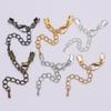 10pcs/lot Gold Cord End Caps Lobster Clasps Hook Extender Chain For Connectors Bracel DIY Jewelry Making  Accessories