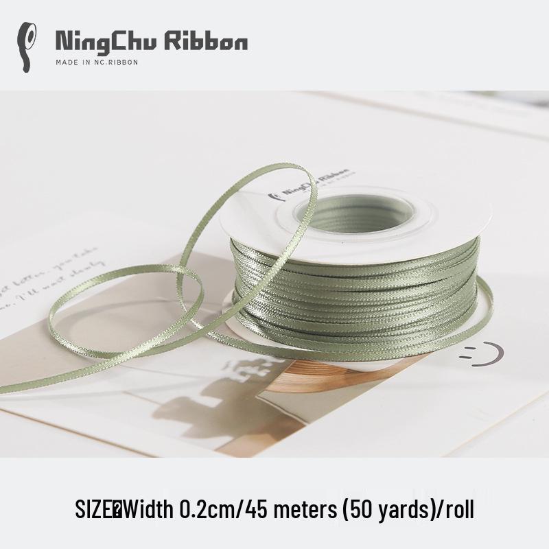 Двусторонняя атласная лента 2 мм для закладки, свадебных бантов и подарочной упаковки