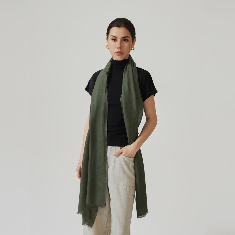 Four Seasons Available Women'S 100% Wool Scarf Ultra Slim Water Soluble Yarn Premium Square Scarf Simple And Versatile Shawl