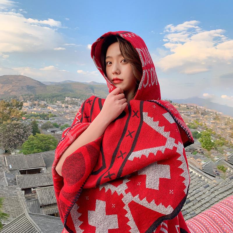 Дышащая, теплая и универсальная домашняя, осенне-зимняя женская шаль для путешествий, толстый плащ, одеяло с кондиционером