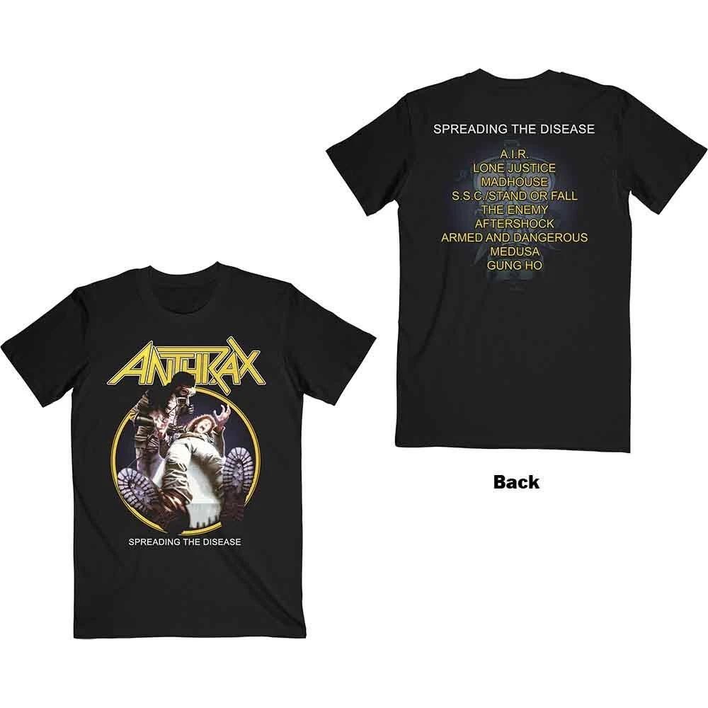 Anthrax 'Spreading The Disease Track List' Черная футболка - НОВАЯ