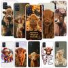 Милый чехол для телефона с шотландской коровой для Samsung Galaxy A52 A51 A50S A12 A22 A32 A72 A10S A30S A31 A71 Note 20 Ultra 10 Plus S10 Galaxy