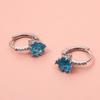 Fashion Earrings AAA Blue Zircon Earrings Peach Heart Multicolor Earrings Women's Jewelry