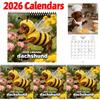 1-5Pcs 2026 Dachshund Hanging Wall Calendar 12 Months Fun Dogs Pets Calendars with Cute Dachshund Photos for Offices Bedrooms