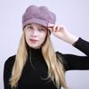 Осенне-зимняя однотонная плюшевая теплая женская шапка, вязаная мягкая акриловая шерстяная шапка