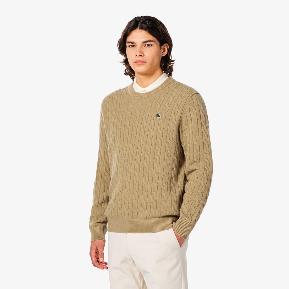 [lacoste] Men's Cable Crew Neck Pullover AH816E-55NTUY