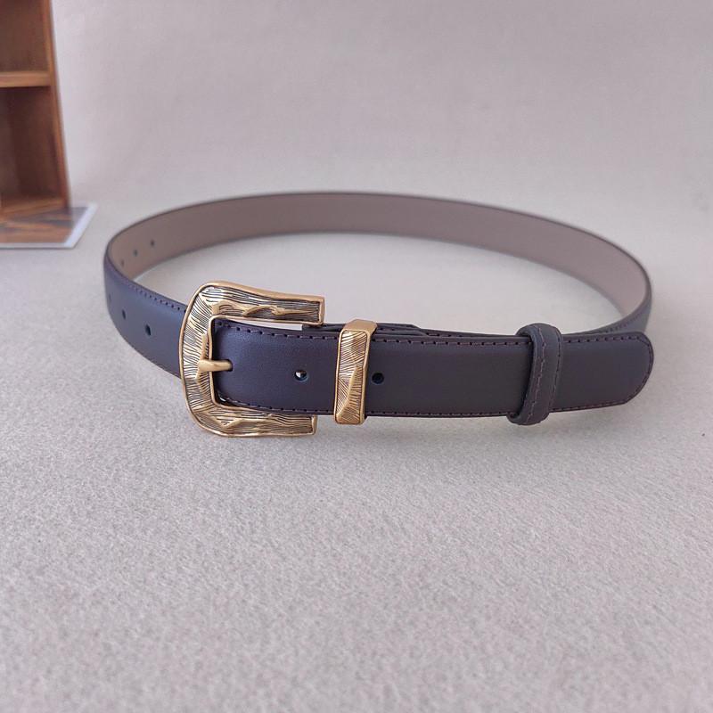 Color Solid Leather Belt For Women With Metal Pin Closure For Casual Outfits
