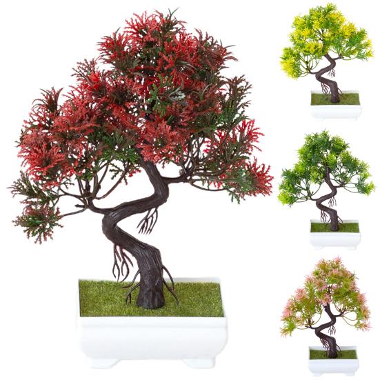 Искусственный бонсай?Атмосферостойкий?Реалистично?Пластик?Комнатное растение с имитацией простого ухода?для дома?