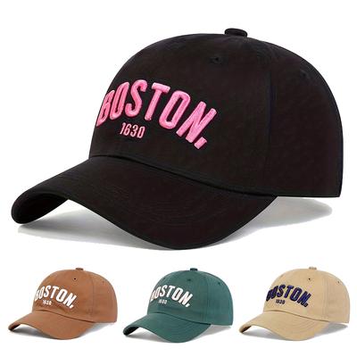 Детская бейсболка с вышитыми буквами BOSTON, спортивная кепка для активного отдыха в стиле хип-хоп, модная кепка для защиты от солнца для мальчиков и девочек, повседневная кепка