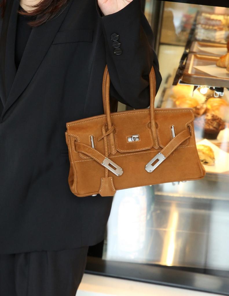 30 см горизонтальная низкая версия бархатная платиновая сумка, сумка на предплечье из матовой коровьей кожи первого слоя (H01BK)