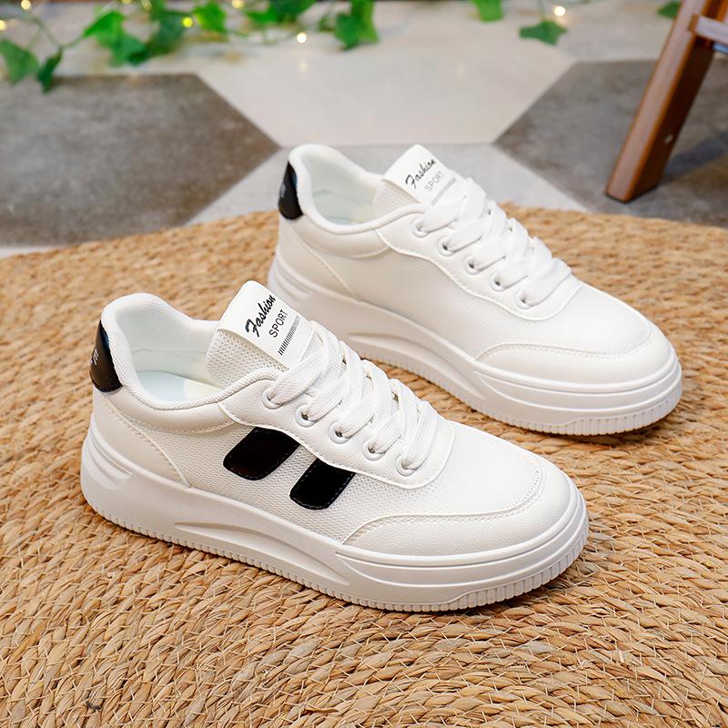 Новые летние дышащие белые туфли для женщин, повседневные туфли с низким берцем, туфли на платформе, женские туфли на платформе