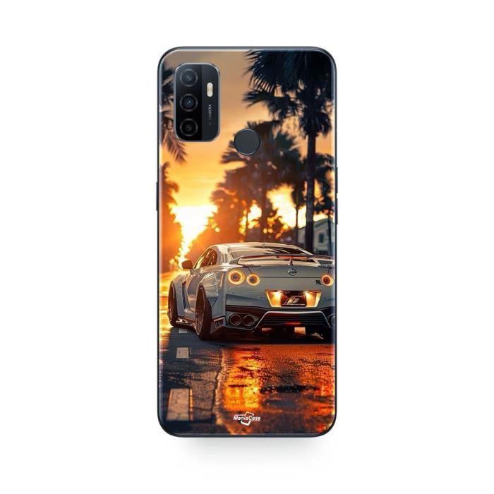Coque - MANIACASE - Oppo A32 GTR R35 - Noir - Souple - Couché de soleil