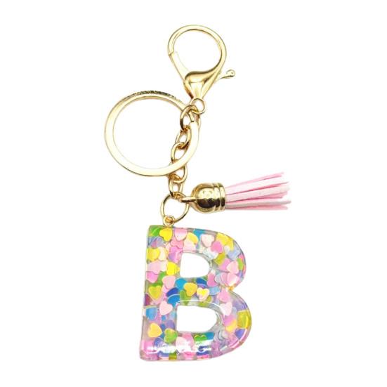 Красочный акриловый брелок с розовыми кистями, декор, буквенная чашка, кулон, брелок для ключей, украшение для бутылки с водой, подарок на день рождения