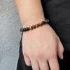 Natural Lava Volcanic Stone Bracelet 8mm Hematite Tiger Eye Beads Bracelets Healing Yoga Balance Bracelet Men Women Jewelry Gift