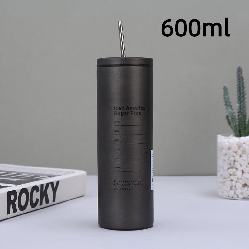 Stainless Steel Coffee Mug 16oz Portable Insulated with Straw for Outdoor Adventures and Travel