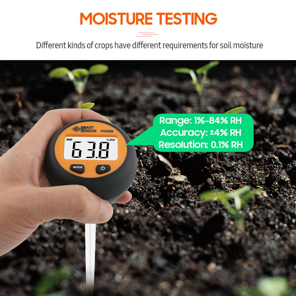 SMART SENSOR PH328 Тестер почвы с цифровой подсветкой 3 в 1 Многофункциональный pH/влажности/температуры
