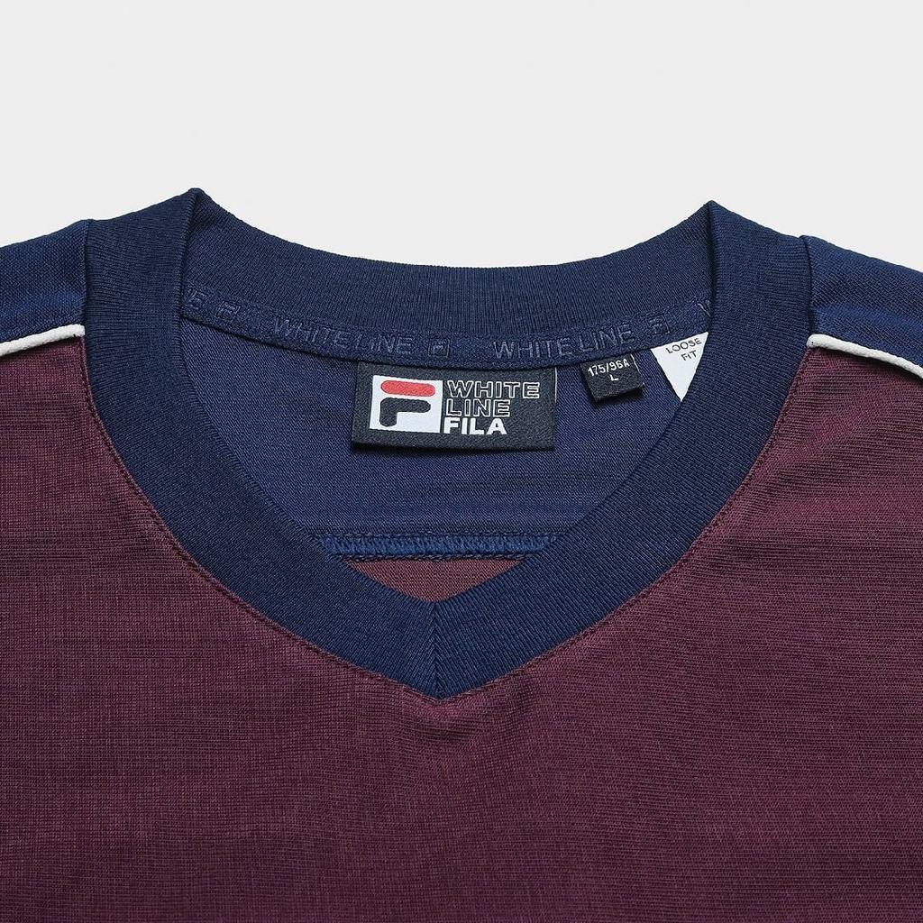 Fila Оригинальная мужская футболка с V-образным вырезом, свободная, с коротким рукавом, топ F11M619103F-NV
