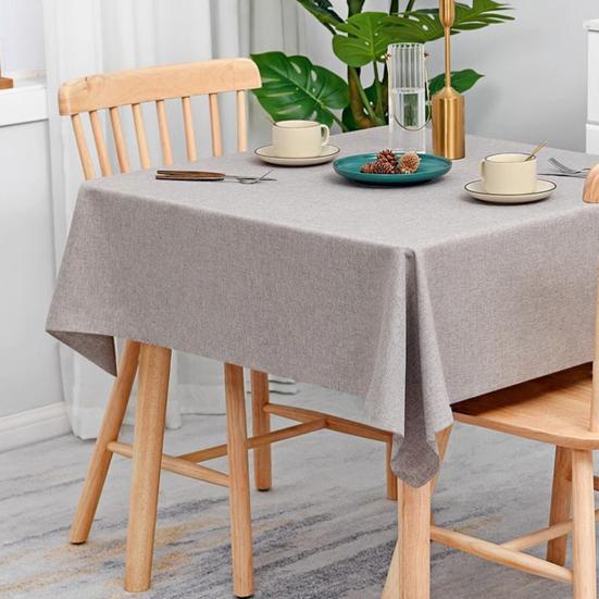 Tablecloth Wear Resistant Fade-Resistant Table Cover Solid Color Splash Scratch Protection Rectangular Table Cloth