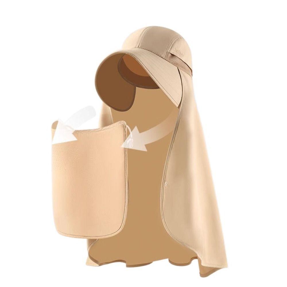 Sunscreen Shawl Fisherman Hat Detachable Mask Hiking Bucket Hat Foldable Women Sun Hat Fishing