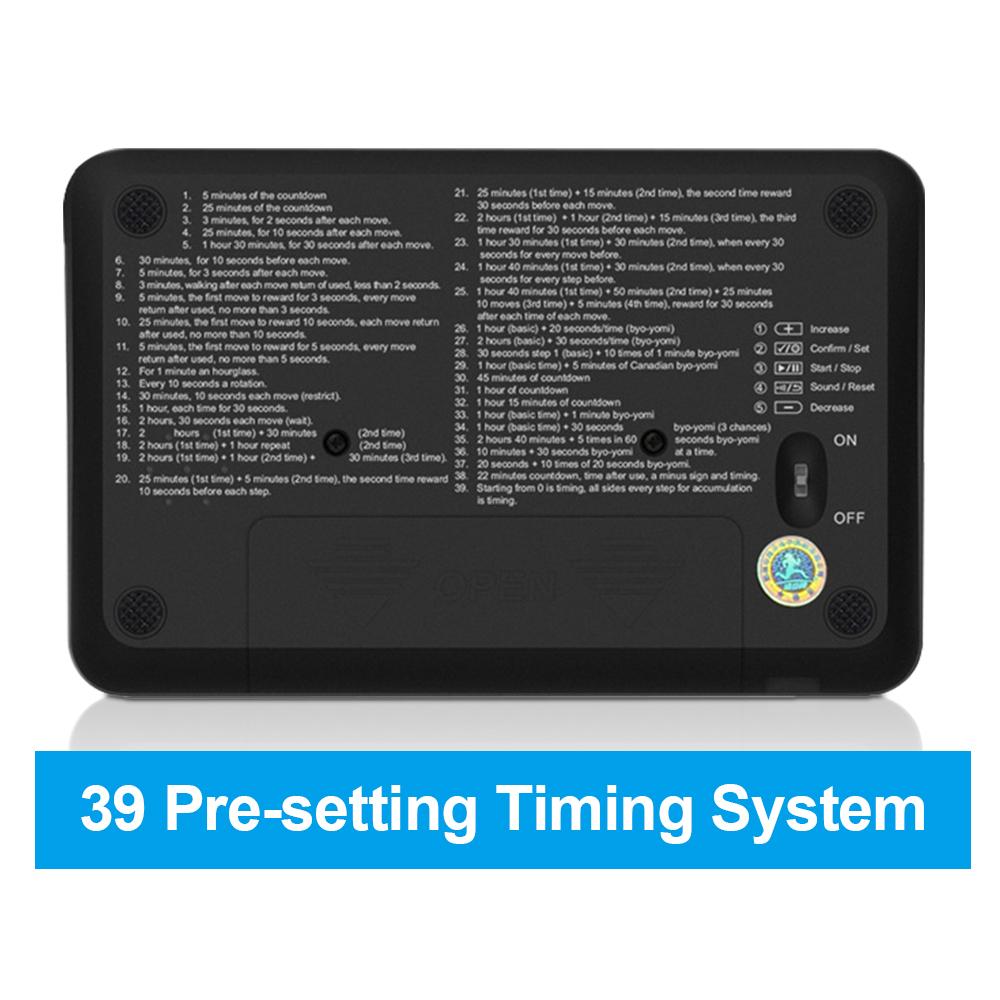 Digital Chess Clock Chess Game Timer with LED Indicator 39 Pre set Timing System for International Chess