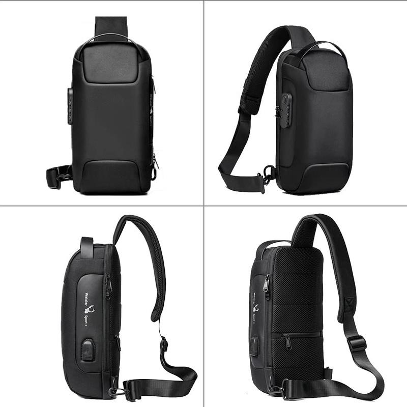 Мужская водонепроницаемая сумка-кроссбоди из Оксфорда, противокражная сумка-слинг, многофункциональная нагрудная сумка, дорожная наплечная сумка с портом для зарядки USB KTY