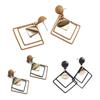 1 Pair Dangle Earrings Geometric Matte Personality Minimalist Hollow Double Rhombuses Women Stud Earrings Fashion Jewelry
