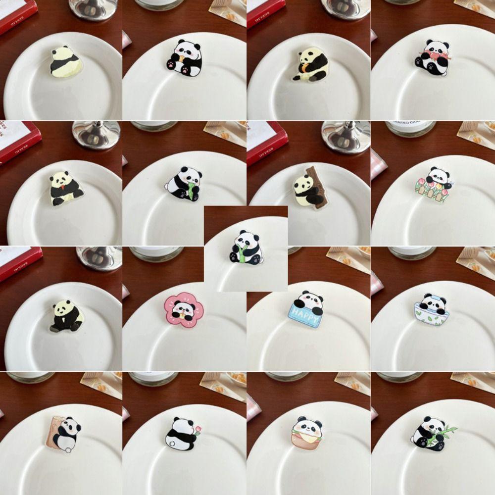 Акриловая Панда Значок Панды Медведь Животное Значок Забавный Цветок Панда Брошь Декор для Рюкзака