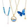 Невыцветающие ювелирные изделия Ожерелье-бабочка Стеклянное ожерелье-животное Дельфин Цепочка на ключицу Ювелирные изделия из титановой стали
