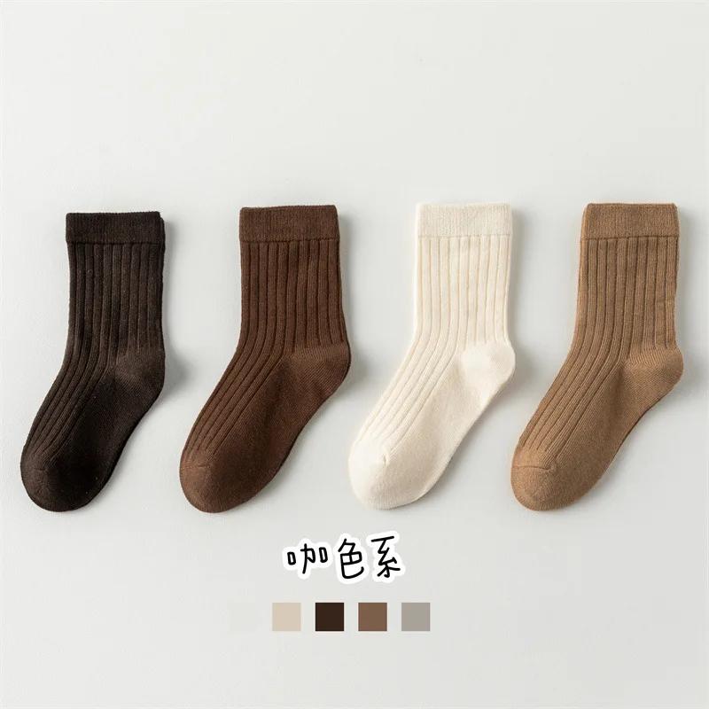 Высококачественные осенне-зимние новые детские носки однотонные Morandi Color Drawer Stripe детские носки универсальные милые носки для мальчиков и девочек