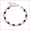 European & American Fashion Red Zircon Ruby Silver Bracelets