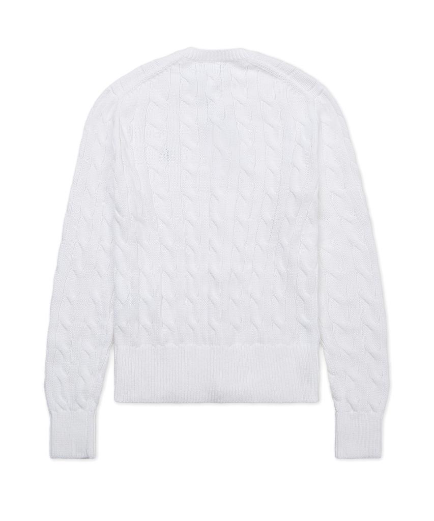 Polo Ralph Lauren Cable Knit Cotton Crew Neck Cardigan - White