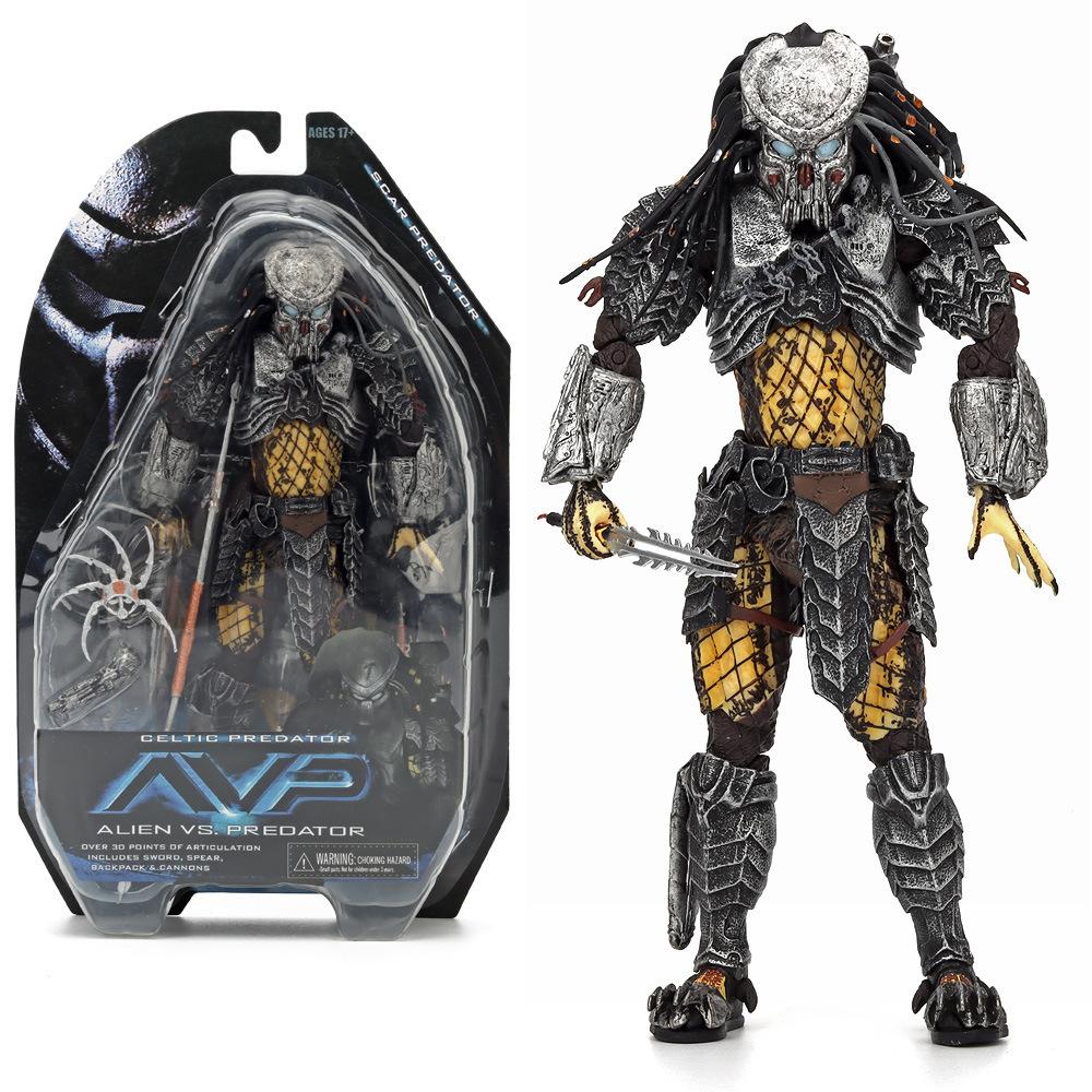 Чужой Хищник 7-дюймовая фигурка Avp Кошачье лицо Шрам Миниатюра Высокое качество Премиум-класс Прочный дизайн Игрушка
