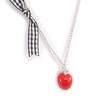 [J8073] - Silver Red 'Pomme Gourmande' Designer Necklace